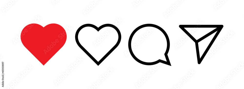 Like, comment, share,vector illustration social nets and applications signs, white icons on a red background. Like, comment, share,vector illustration social nets and applications signs, white icons on a red background.