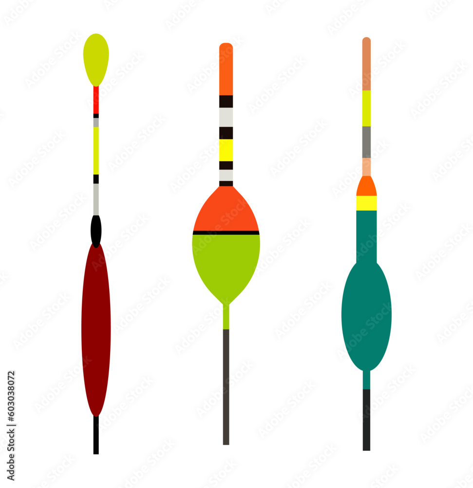 Set of fishing floats, floats for fishing on the lake or river. Set of fishing floats, floats for fishing on the lake or river.