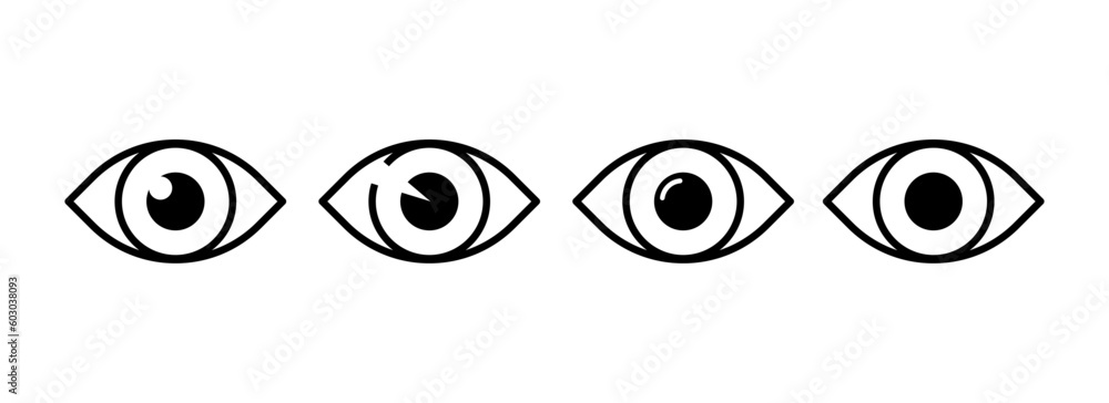 Eyes related line icons. View and eye vector linear icon set. Eyes related line icons. View and eye vector linear icon set.