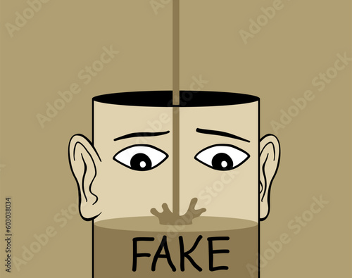 Fake news - ear with liquid that pull the wool 