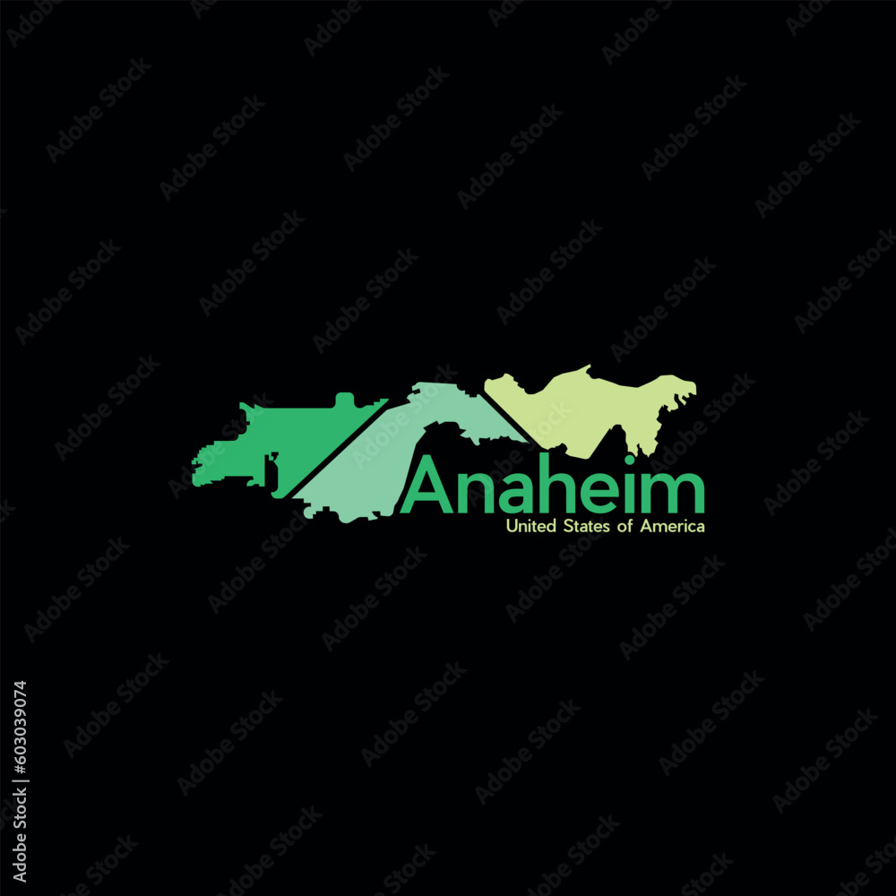 Anaheim City Map Geometric Simple Design
