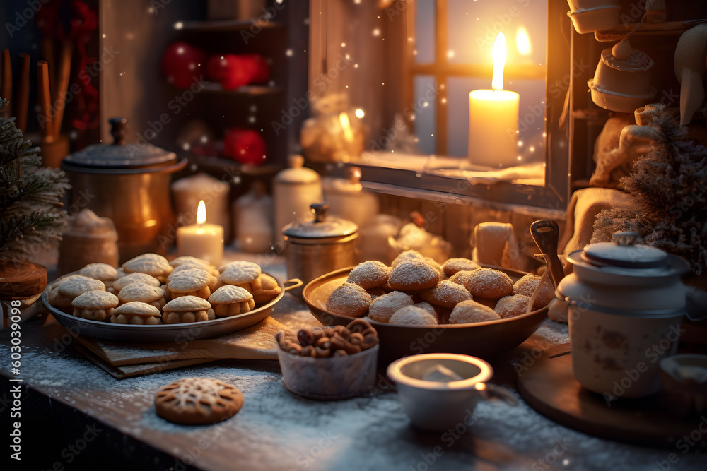 Fototapeta premium Homemade Holiday Treats - Generative AI