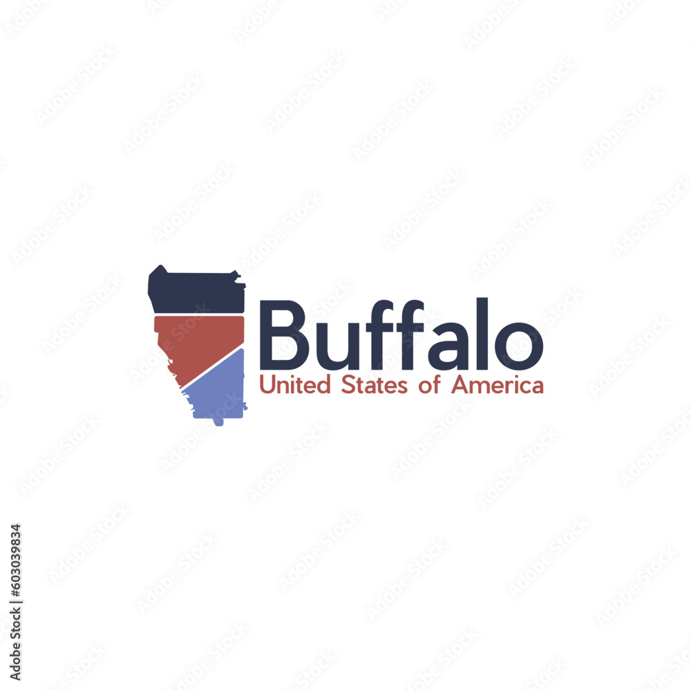Buffalo City Map Modern Simple Logo