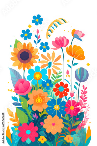 Flowers vector illustration for greeting card, poster, banner and invitation design