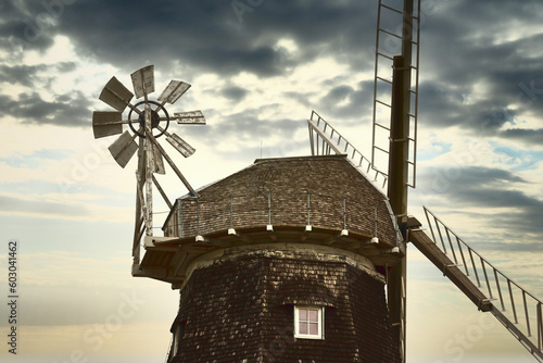 Original windmill from 19th century, north germany near baltic sea photo
