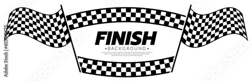 Race flag icon simple design race flag logo template. Checkered finish flag. Graphic vector flat design style. 