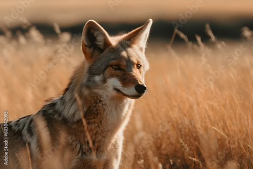 Coyote in nature. Generative AI