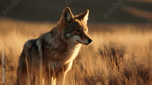 Coyote in nature. Generative AI