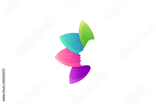 Woman and flower logo design template