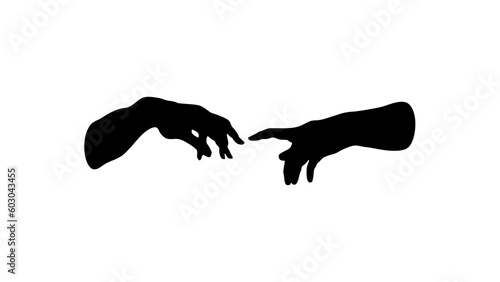 fingers touch silhouette