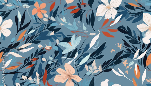 Hand drawn artistic abstract floral print. Creative collage pattern. Fashionable template for design
