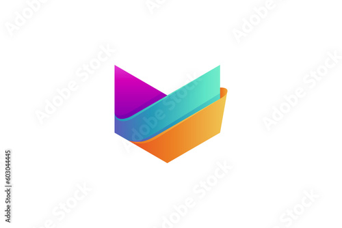shield 3D style logo with colorful gradient