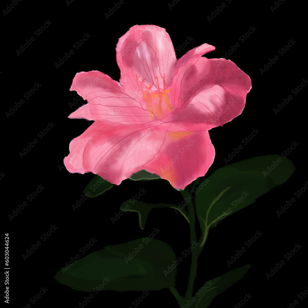 a botanical flower wallpaper with a flower in the center for all the artwork flowing ink style oil black background digital painting illustration a botanical flower wallpaper with a flower in the center for all the artwork flowing ink style oil black background digital painting illustration