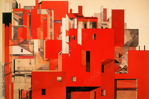 Buildings in style of  socialistic constructivism photo