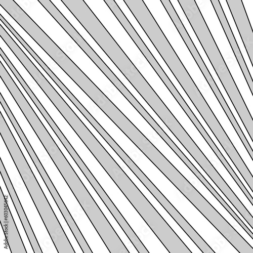 Diagonal striped image. Repeated slanted lines background. Surface pattern design with linear ornament. Colorless disco lights motif. Tilted stripes wallpaper. Angled rays. Skew pinstripes vector.