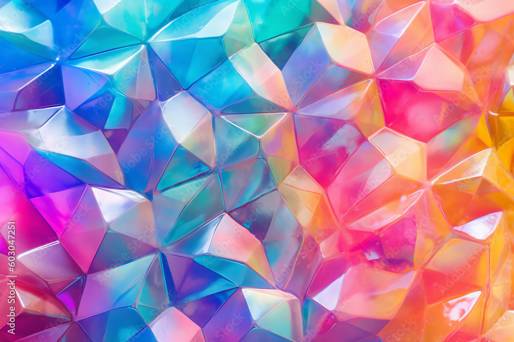 large transparent colorful geometrical pattern. generative AI large transparent colorful geometrical pattern. generative AI