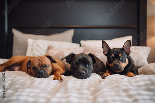 dog family sleeping together © imur