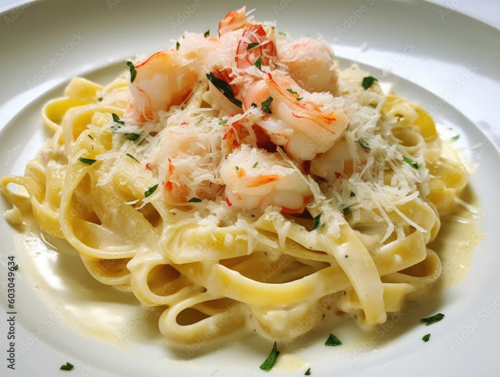 Pasta with shrimp and cream sauce Pasta with shrimp and cream sauce