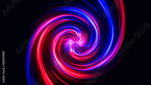 Abstract rotational glow swirl light lines. Power energy element circular lens flare. Dynamic ellipse. Luminous sci-fi background. Swirl trail effect. Shining neon lights.