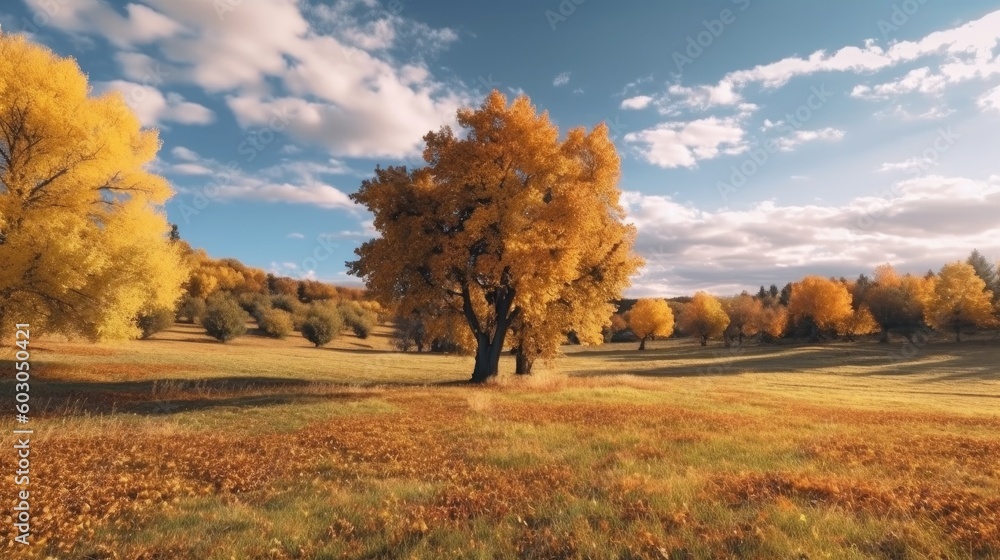© faiz - autumn landscape with trees and sky © faiz - autumn landscape with trees and sky