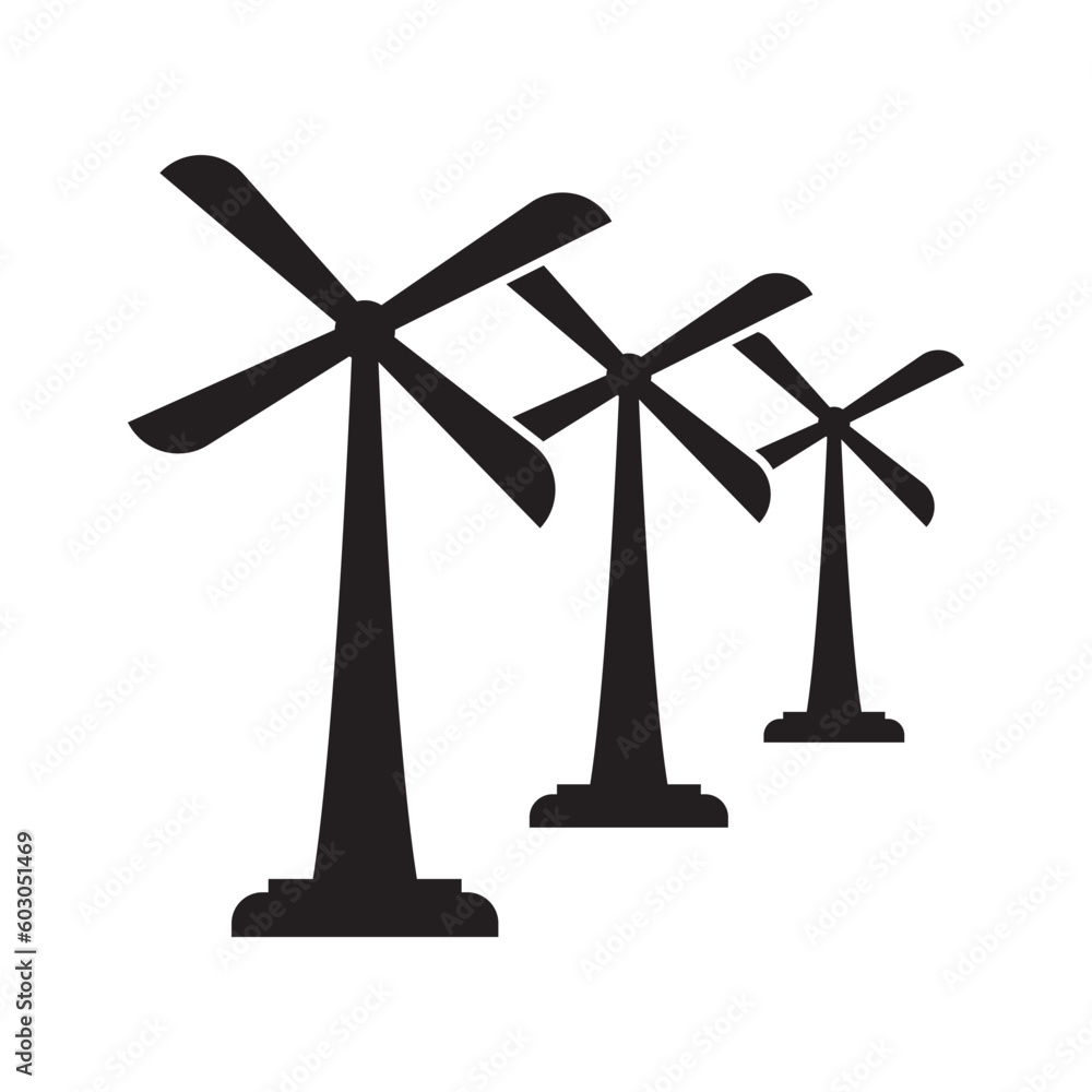 Windmill logo vector illustration flat design.