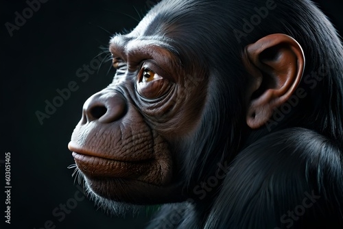Young Chimpanzee Monkey, Generative AI