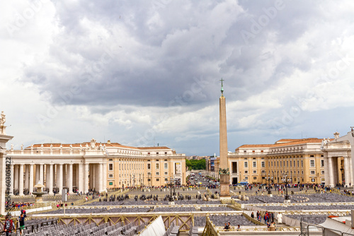 View St. Peter's Square in Rome on the dramaticsky background
