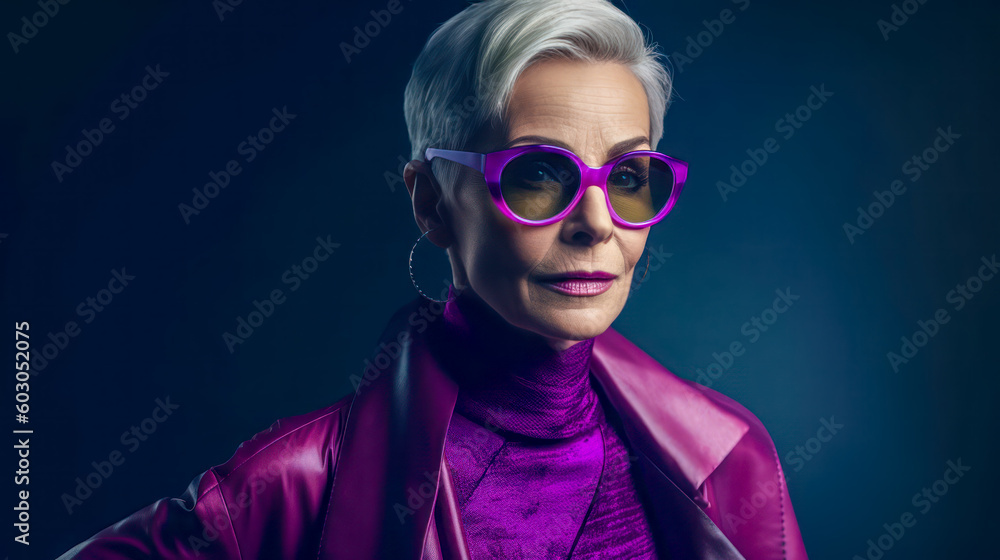 Mature Woman in Fashion Stylish as a Model Illustration Generative AI Background Cover Magazine Mature Woman in Fashion Stylish as a Model Illustration Generative AI Background Cover Magazine