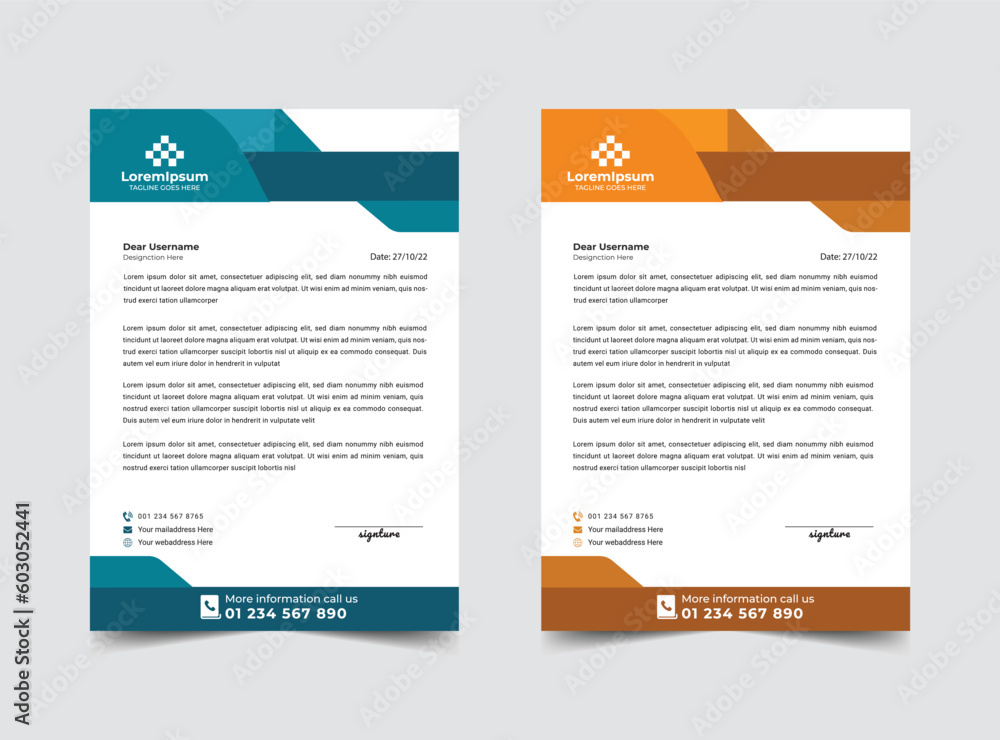 Professional letterhead template design vector illustration