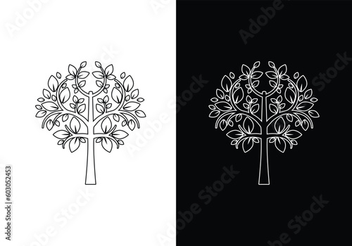 Tree vector icon. Nature trees vector illustration logo design. photo