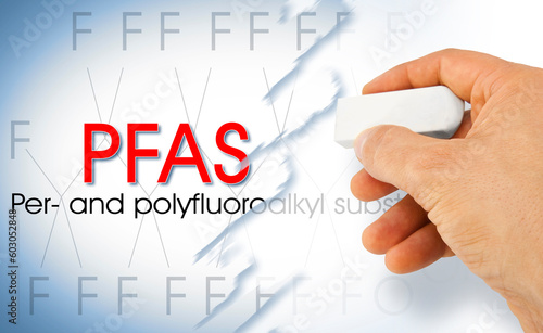 Fotografie Stop dangerous PFAS per-and polyfluoroalkyl substances used in products and mate