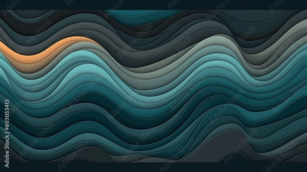Fototapeta premium Decorative waves, inconspicuous header with elegant abstract, background pattern, generative ai