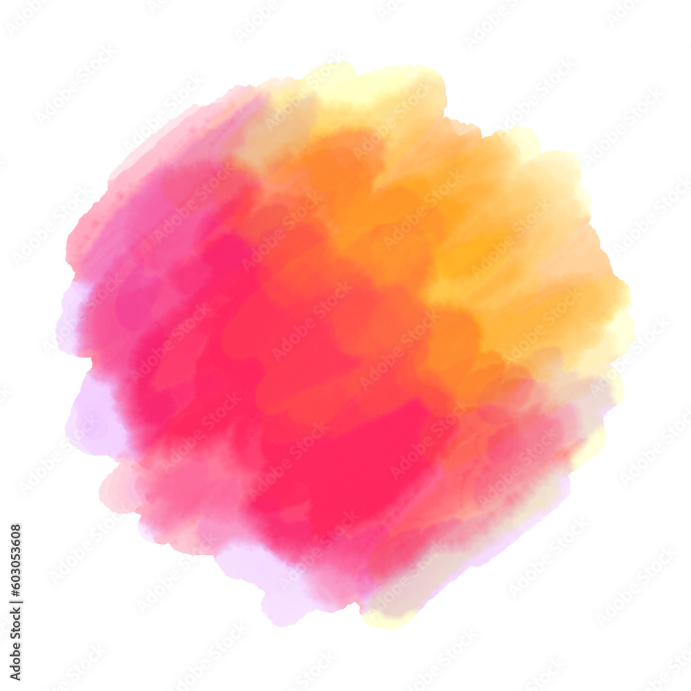 Hand painted pink watercolor  ,Colorful watercolor texture brush paint painting on white  Background ,illustration
