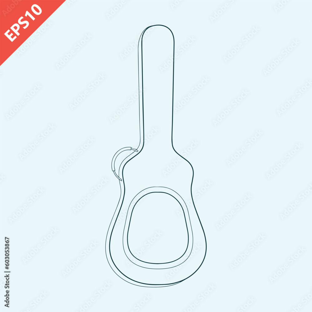 hand drawn guitar case icon design vector flat isolated illustration hand drawn guitar case icon design vector flat isolated illustration