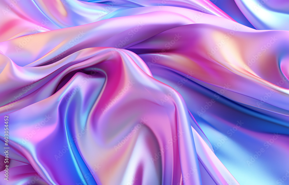 Fototapeta premium pink and blue of flowing gradient fabrics wallpaper. generative AI