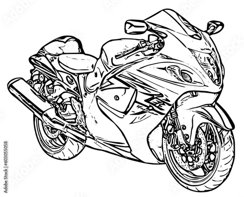 Motorcycle line art