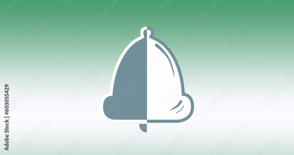 Animation of bell icon over green background Animation of bell icon over green background