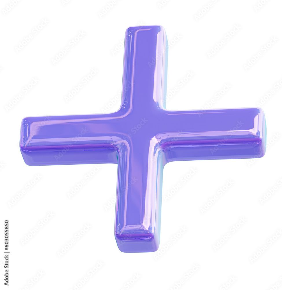 Obraz premium lilac colored plus sign. 3d render.