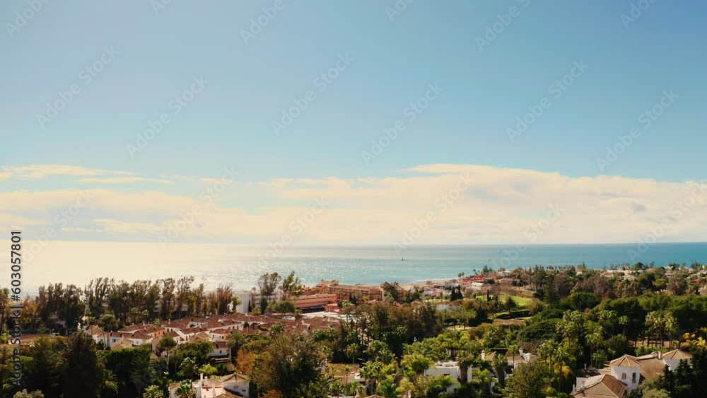 Marbella From Above. Spain. Great View Of Sky And Resort Town On Coast. Marbella From Above. Spain. Great View Of Sky And Resort Town On Coast.