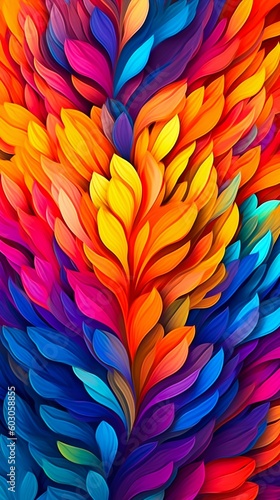 Vibrant Colorful Abstract Heart Background. Generative ai