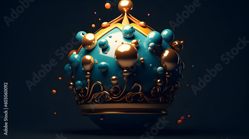 Royal crown balloon, background. Generative AI photo