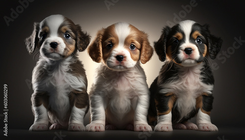 puppies are playing. Generative AI,