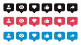 Set of generic social media user interface icons. View, like, comment, share and save icons. Social media flat icon. 