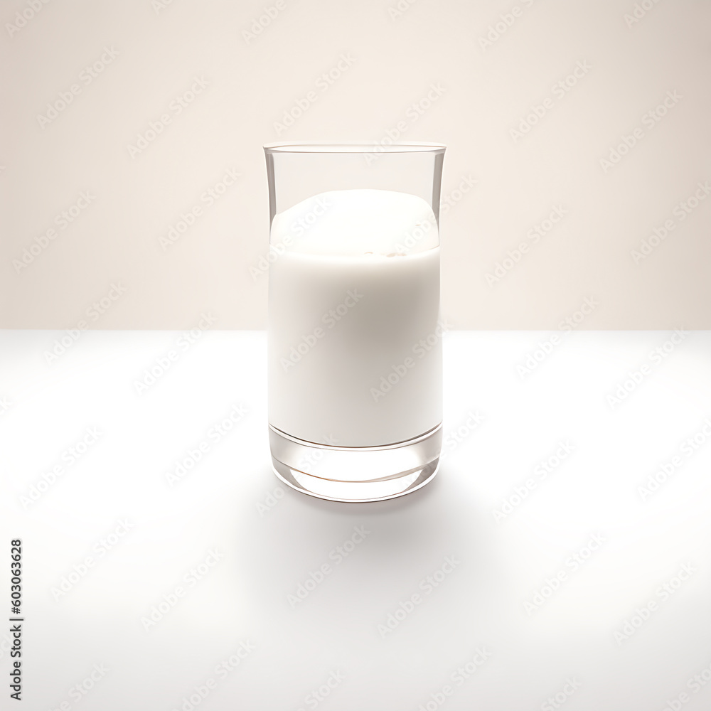 glass of milk on a white background glass of milk on a white background