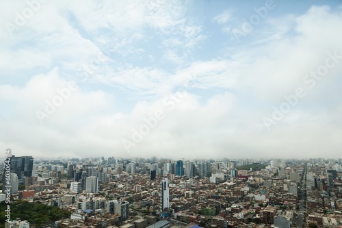 Lima city  panoramic view  drone shot  Per   Latin America