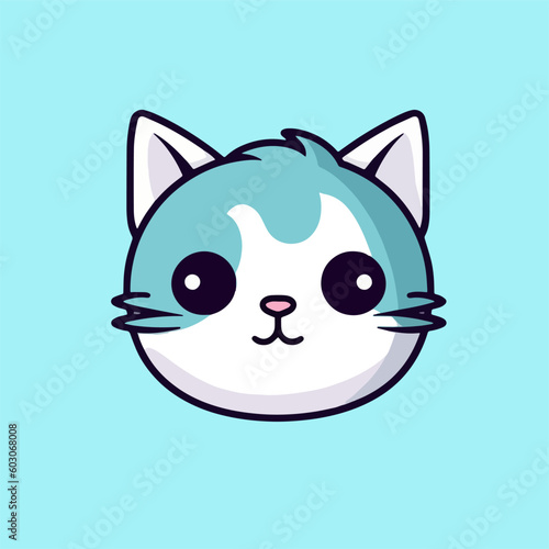 Playful and Cute Cat Head Cartoon Icons  Flat Vector Illustrations for Mammals and Carnivores