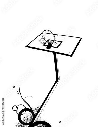 Basketball basket with abstract design. Vector