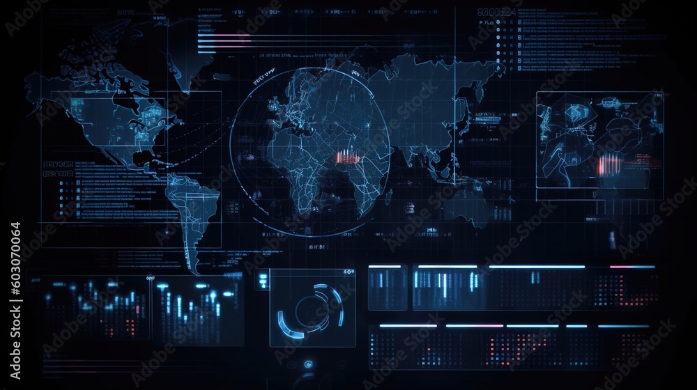 Scientific technology globe data visualization Scientific technology globe data visualization