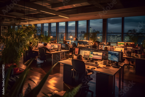 Dynamic Office Space - Productivity in Action Immersion feeling makes you want to work and work.
