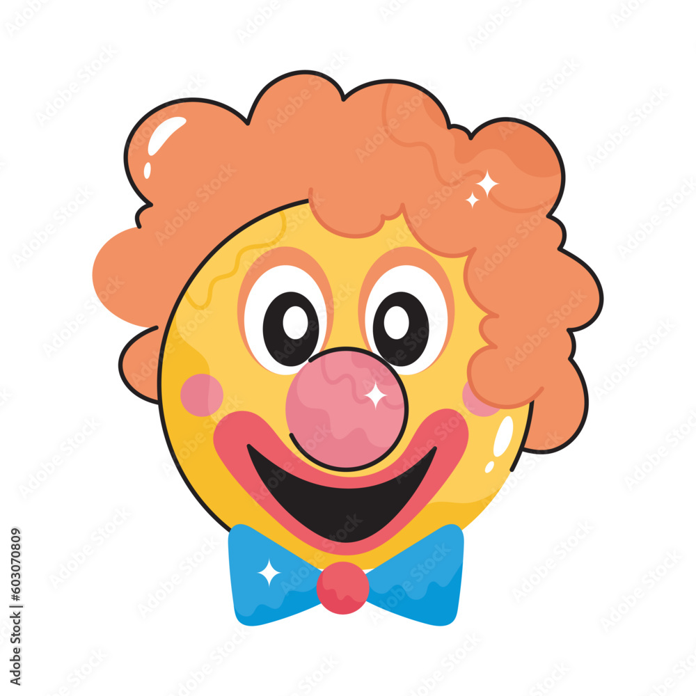 Clown doodle filled vector outline Sticker. EPS 10 file Clown doodle filled vector outline Sticker. EPS 10 file